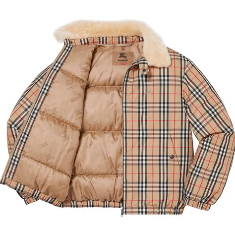 supreme burberry online|supreme x burberry puffer jacket.